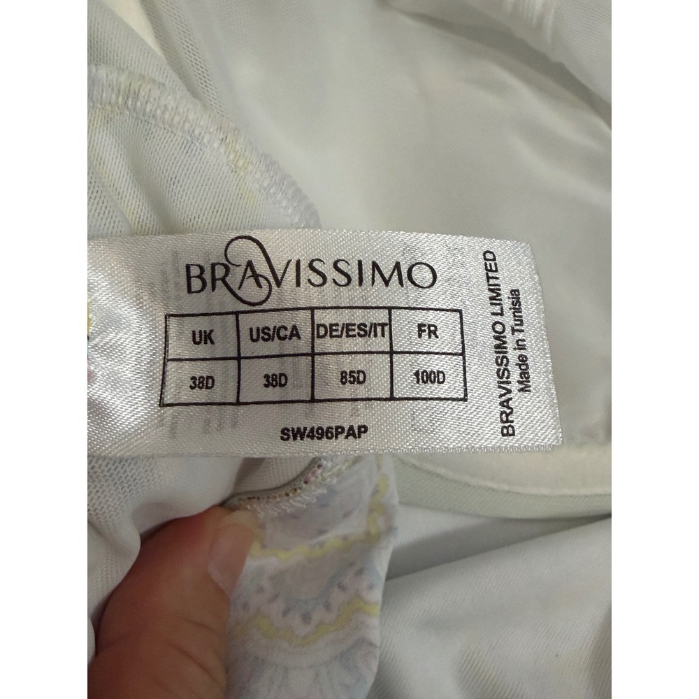 Bravissimo Mint Geometric Tile Underwire Halter One Piece Swimsuit 38D SW496PAP - Picture 4 of 4
